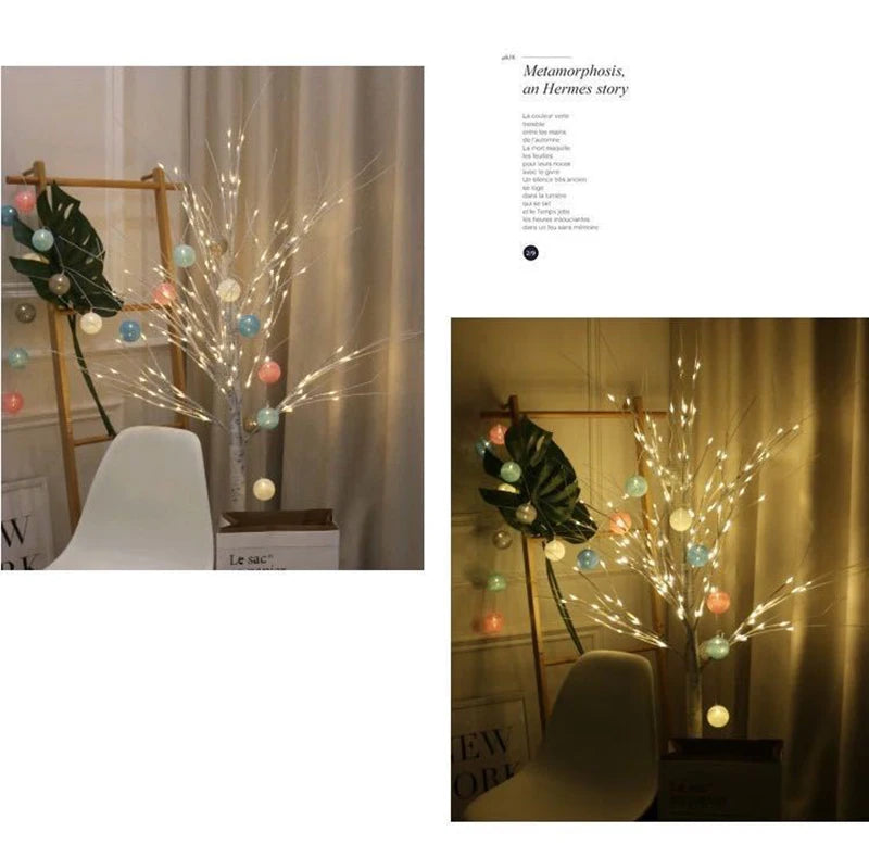 White Birch LED Tree Lights - Festive Home Decor