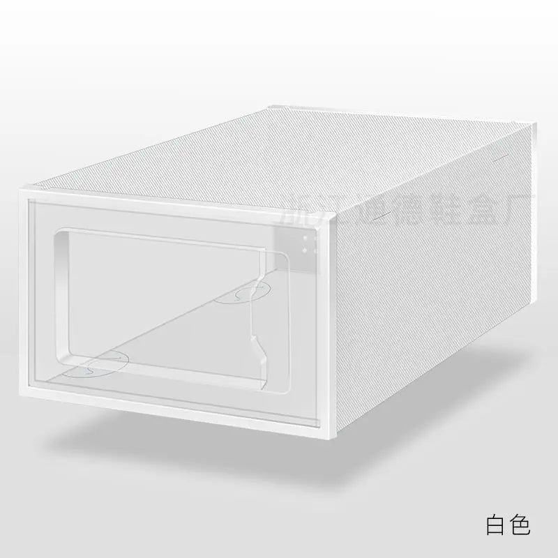 Clear Shoe Storage Box - Stackable Drawer Style Cabinet